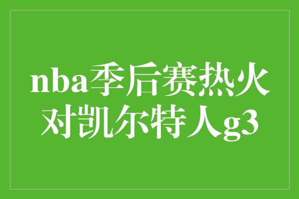 nba季后赛热火对凯尔特人g3